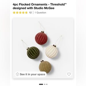 Flocked Ornaments - Threshold designed with Studio McGee
